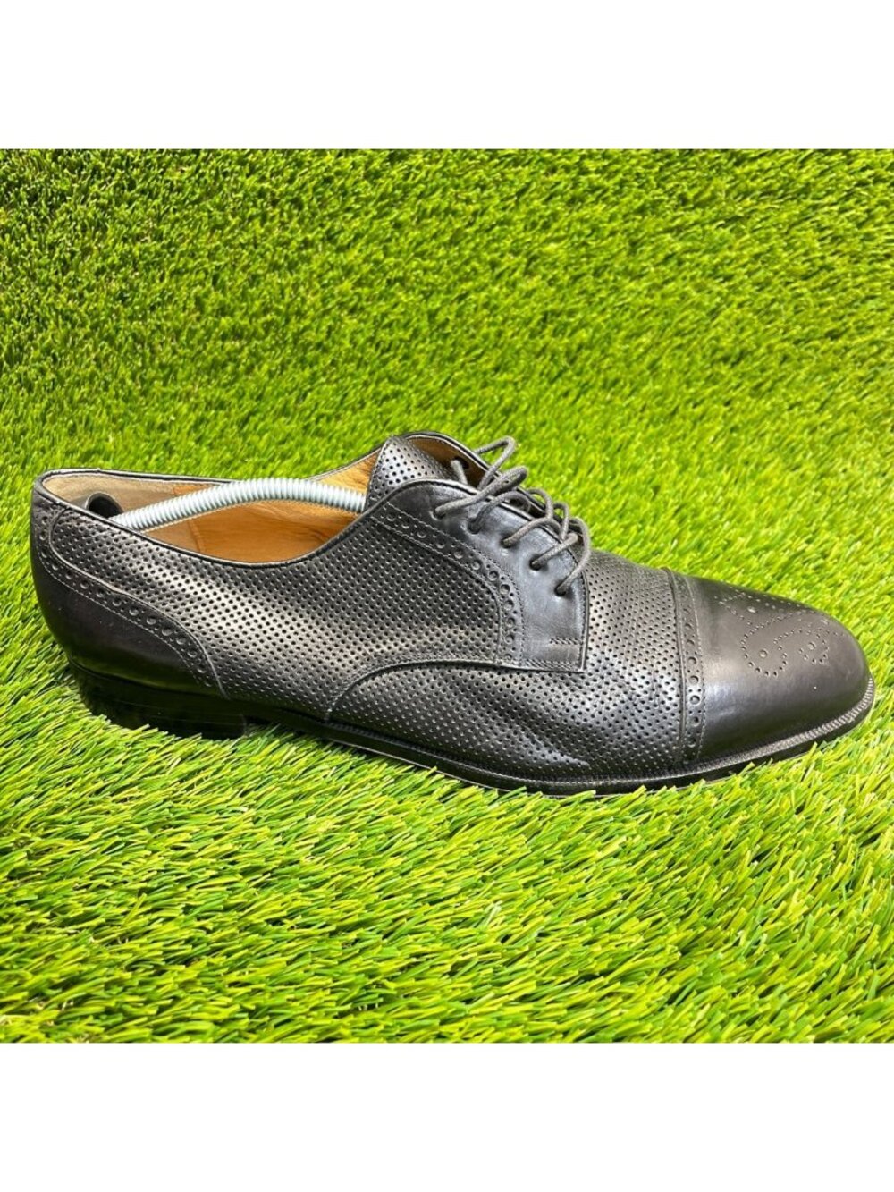 Caporicci Mens Size 13M Black Casual Classic Leather Dress Oxford Lace Up Shoes